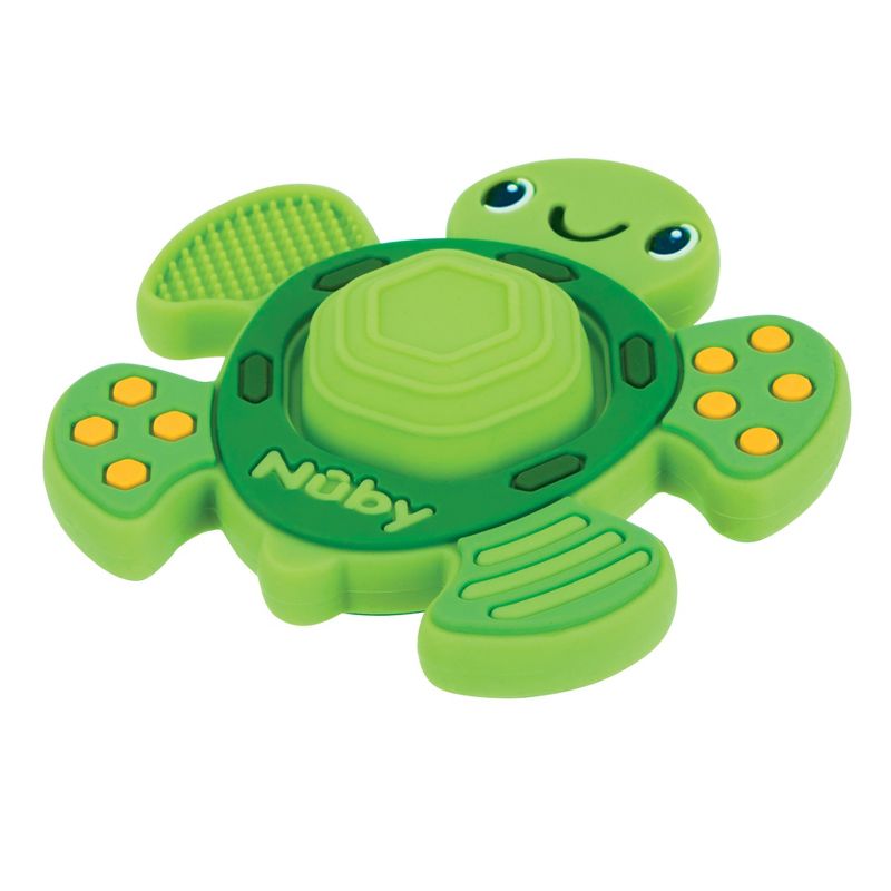 Nuby Teethe N&#39; Pop Sensory Play Silicone Teether for Babies - Turtle Design, 5 of 9