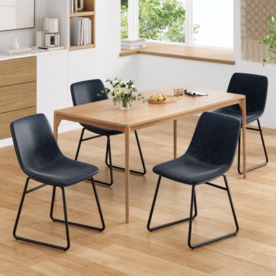 FURNIinspire Accent Chairs, Set of 4, Kitchen & Dining Room Chairs Dining Chairs, Blue, 22"*20.5"*33.9"