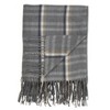 Plaid Tassle Throw Blanket Gray - Saro Lifestyle - 2 of 4