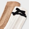 Girls' 2pk Velvet Bow Dressy Mid-Crew Socks - art class™ Berry Red - 3 of 3