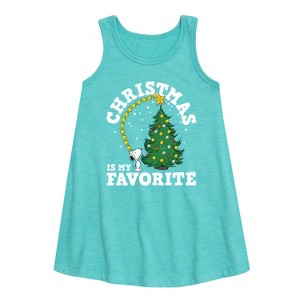 - Peanuts - Christmas Is My Favorite Graphic Sleeveless Aline Dress - 1 of 4