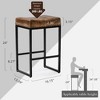 Arceso Counter Height Bar Stools, 24" Square SaddleBarstools Set of 3, Modern Backless FauxLeather Counter Stool for Kitchen lsland Counter, Home Bar - 3 of 4