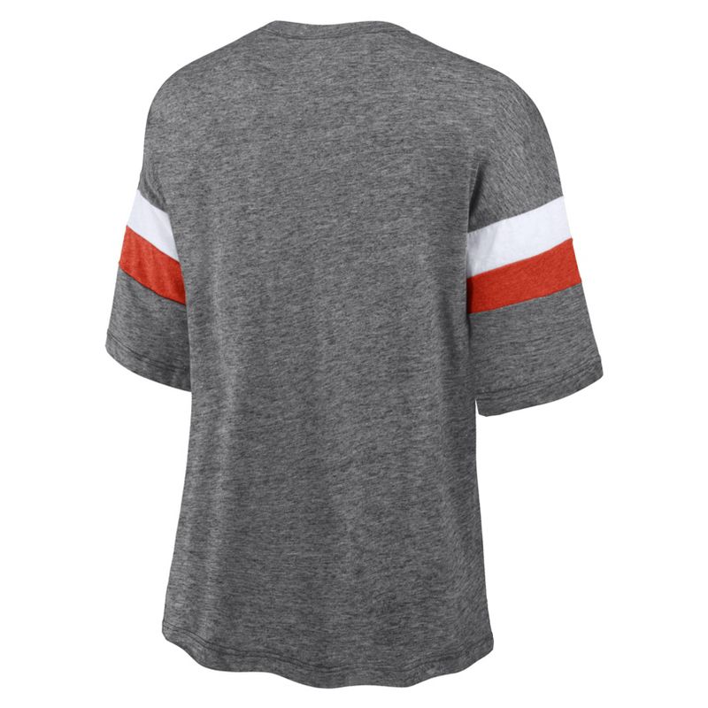NFL Cleveland Browns Women&#39;s Weak Side Blitz Marled Left Chest Short Sleeve T-Shirt, 3 of 4