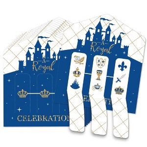 Big Dot of Happiness Royal Prince Charming - Baby Shower or Birthday Party Game Pickle Cards - Pull Tabs 3-in-a-Row - Set of 12 - 1 of 4