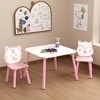 TIRAMISUBEST Kids Table and 3/5 Pieces Toddler Table and Chair Set, Wooden Activity Play Table Set (White) - kids furniture, chi - 2 of 4