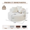 WJSHome Oversized Round Chair Lounge Chaise Indoor,Upholstered Corduroy Deep Seat Sofa With 3 Pillows,Comfy Sleeper Boneless Couch - 3 of 4
