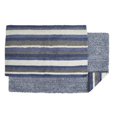 blue and white bath rug