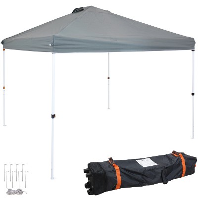 Sunnydaze Premium Pop-Up Canopy with Rolling Carry Bag - 12' x 12' - Gray