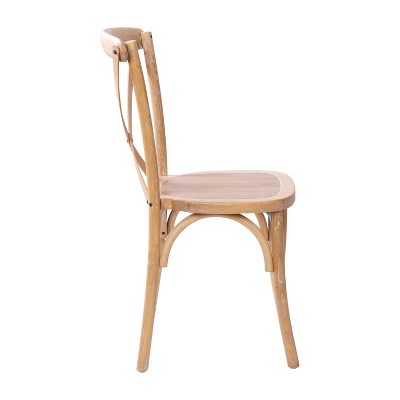 Elegant Driftwood Elm Wood X-Back Chair - 35" Height