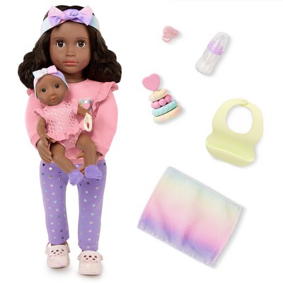 Our Generation Tayla & Shae 18" Babysitter Doll & Baby Doll Sister with Accessories Playset