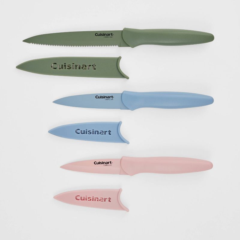 Cuisinart Advantage 6pc Nonstick Utility and Paring Knife Set with Blade Guards Blue, 4 of 8