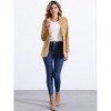 Allegra K Women's Lapel Collar One Button Long Sleeve Blazer - 4 of 4