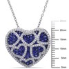 EVERLY JEWELRY | Sterling Silver 4 CT TGW Created Blue Sapphire Created White Sapphire Fashion Pendant With Chain Black Rhodium Plated, 18-inch - 2 of 4