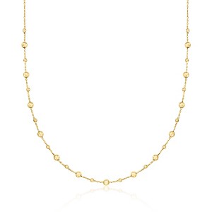 Ross-Simons Italian 18kt Yellow Gold Bead Station Necklace Size 18 - 1 of 3