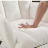 Angel Sar Glider Chair, Tufted Upholstered Teddy Fabric Rocking Chair with Metal Frame, Ivory White Accent Chair for Living Room and Bedroom - 3 of 4