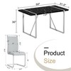 CAVINAS Dining Table Set for 4 Rustic Industrial Rectangular Dining Table with MDF Tabletop with 4 PU Chairs for Kitchen - 4 of 4