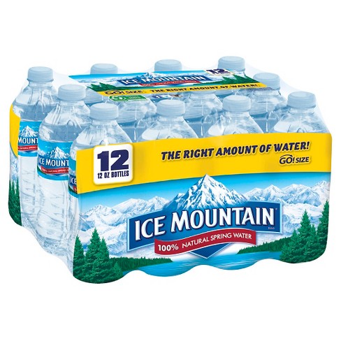 Ice Mountain Brand 100% Natural Spring Water - 12pk/12 Fl Oz Bottles ...