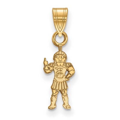 Black Bow Jewelry 14k Yellow Gold Plated Sterling Silver Michigan State Spartans NCAA Small Pendant