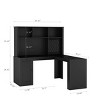 L Shaped Desk Modern with Charging Station and Bookshelf Storage for Home Office 59in Wide - 3irtyhousy - 4 of 4
