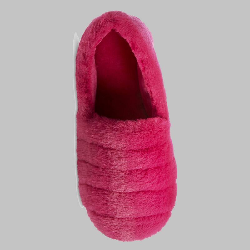 Isotoner Women's Shay Faux Fur Slip-on Slippers - Berry Pink, 4 of 8