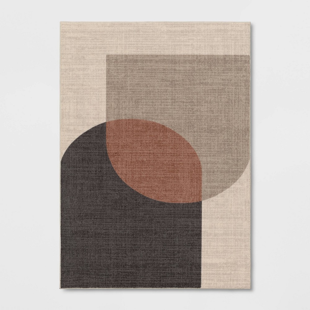Photos - Doormat 7'x10' Abstract Geometric Area Rug Brown/Dark Brown - Threshold™