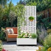 TOAOTBNBO Metal Raised Garden Bed with Brick Pattern, Outdoor Planter Box with Wheels, Modern Privacy Screen for Garden and Patio - 2 of 4