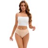 INSPIRE CHIC 2 Pcs Women's Lace Trim Panties Full Coverage Mid-Waisted Butt Lifter No Trace Briefs - 4 of 4