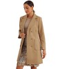 Allegra K Women's Notched Lapel Pockets Double Breasted Long Sleeve Trench Coats - 4 of 4