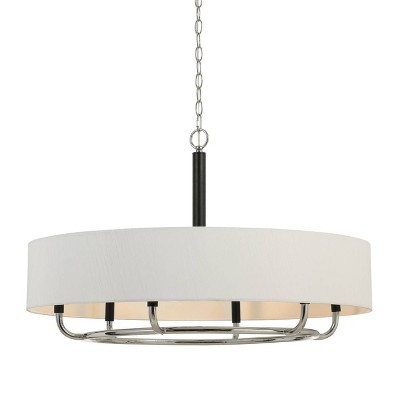 20" Metal Alava Chandelier with Fabric Shade Chrome - Cal Lighting