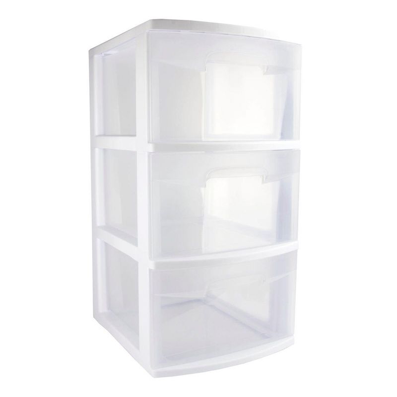 Sterilite Home Medium Size 3 Drawer Cart Plastic Rolling Stackable Storage Container with Casters for Laundry Room, Closet, and Pantry, Clear, 5 of 10