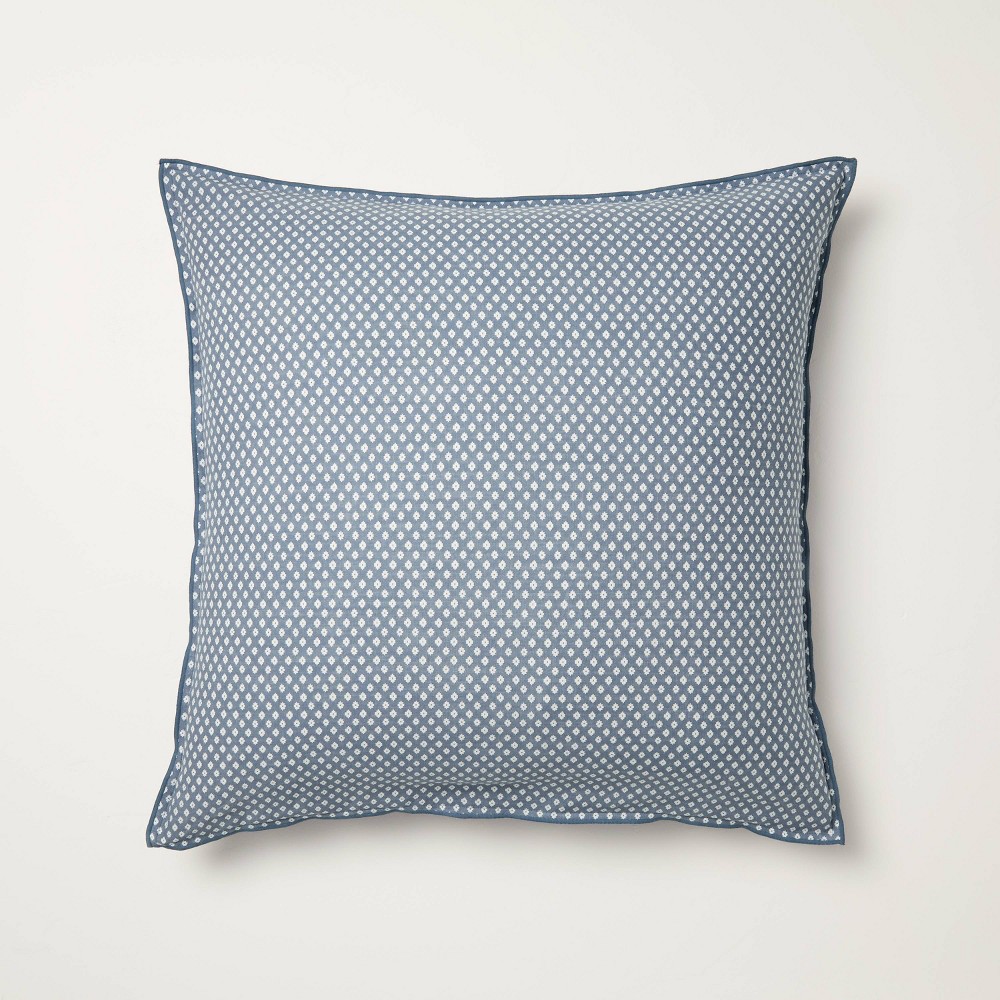 26"x26" block pattern euro square throw pillow blue - hearth & hand™ with magnolia