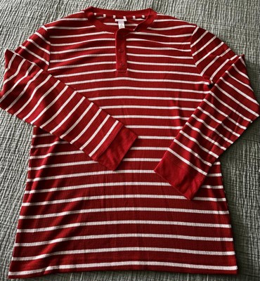 Men's Big & Tall Striped Matching Family Thermal Pajama Top - Wondershop™  Red 4xl : Target