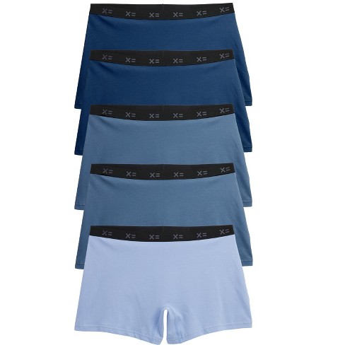 TomboyX Lightweight 5-Pack Boxer Briefs Underwear, 4.5 Inseam, Cotton  Stretch Comfortable Boy Shorts, (XS-4X) Bluestone X Small