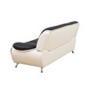 DOMETOUR Black & White Faux Leather 3-Seater Sofa - Modern Design for Ultimate Living Room Comfort - 4 of 4