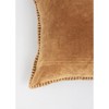 Chery Life Stonewashed Cotton Velvet Throw Pillow with Decorative Handstiched Edges-19X19" - 4 of 4