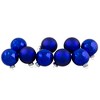 Northlight 2-Finish Glass Ball Christmas Ornaments - 2.5" (65mm) - Royal Blue - 9ct - image 3 of 4