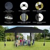 SUGIFT 10' x 20' Pop Up Canopy Tent, Outdoor Instant Gazebo Sun Shade Shelter with Carry Bag, for Catering, Events, Wedding, Backyard BBQ,  Black - 4 of 4