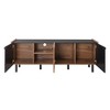 TIRAMISUBEST Mid-Century Modern TV Stand with 3 Storage Cabinets - Black/Brown - 2 of 4