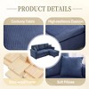 MOONMISS L-Shaped Corduroy Sectional Sofa with Pull-Out Storage,Ottoman & Pillows 3-Seat with Cup Holder for Living Room, Apartment - 2 of 4