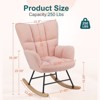 CAVINAS Teddy Fabric Glider Rocking Chair with High Backrest,Comfy Upholstered Rocking Chairs,Nursery Accent Chair for Bedroom - 3 of 4