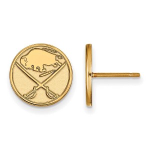 Black Bow Jewelry 14k Yellow Gold Plated Sterling Silver Buffalo Sabres NHL Stud Earrings - 1 of 3