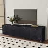 Chic Crate-Extendable Media Console – Black Lacquered Wood TV Stand w/ Adjustable Shelves & Storage, Multi-Room Furniture - 4 of 4