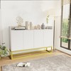 Cabinet Sideboard Modern Sideboards Buffets With Storage 4 Door Stylish Sideboard With Metal Legs,abstract,white,47.24in,3.94ft - 2 of 4