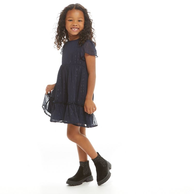 Andy & Evan  Toddler Girls Navy Holiday Dress, 2 of 6