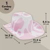 Zodaca Cowboy Hat for Women, Men - Light Pink Cowgirl Hat with Cow Print Design for Birthday Party, Costume (Adult Size) - 4 of 4