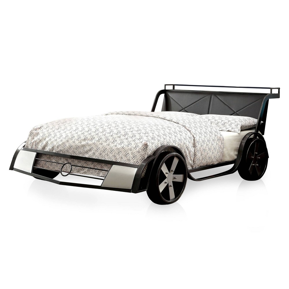 Photos - Bed miBasics Full Wapiti Racer Car Youth Kids'  Silver/Gun Metal