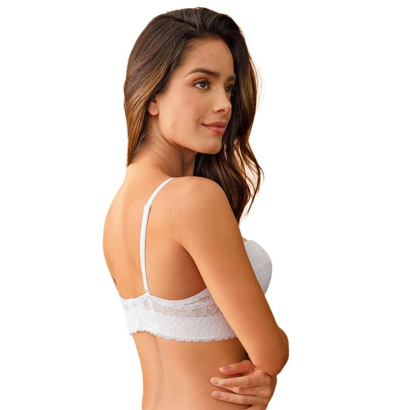 Leonisa  Laced Balconette Push-Up Bra with Wide Underbust Band -, 3 of 6