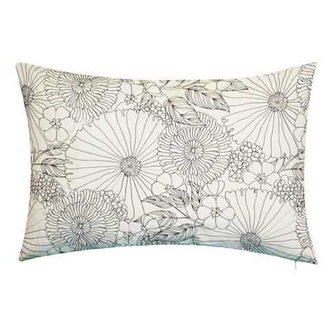 Black and white floral best sale throw pillows