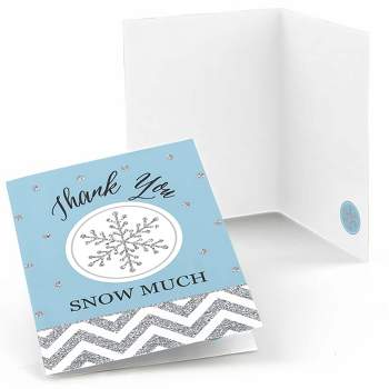 Big Dot of Happiness Winter Wonderland - Snowflake Holiday Party and Winter Wedding Thank You Cards (8 Count)