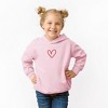 The Juniper Shop Embroidered Hand Drawn Heart Toddler Graphic Hoodie - 2 of 3